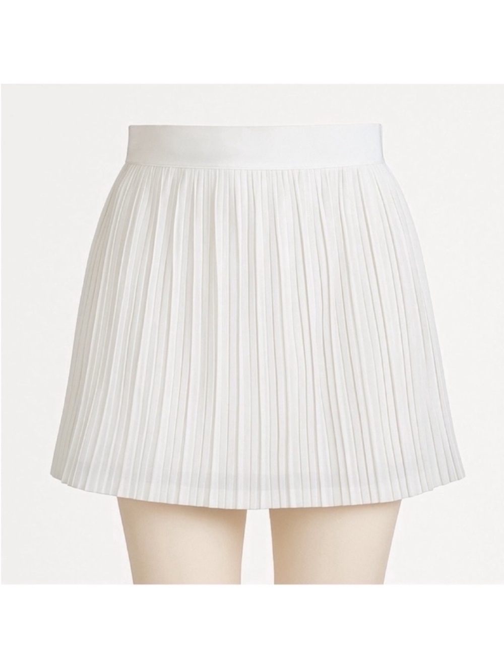 No Boundaries White Pleated Mini Skirt
